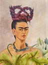 Self-portrait with braid, 1941 painting by Frida Kahlo Royalty Free Stock Photo